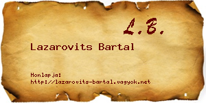 Lazarovits Bartal névjegykártya